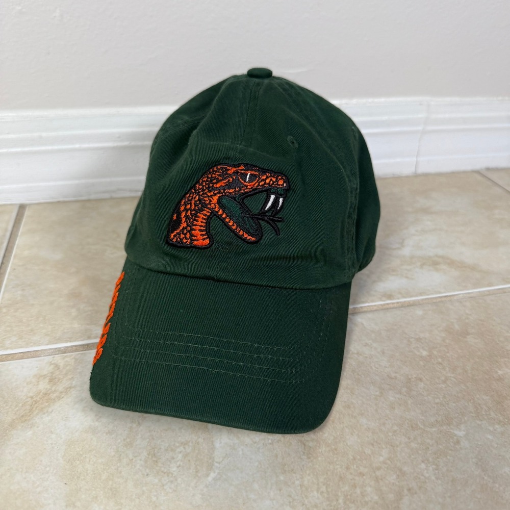 FAMU Rattlers Hat Unisex OSFM Green Embroidered Strapback Cap Captivating
